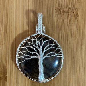 Tree Of Life - Labradorite Gemstone Wire Wrapped Silver Jewelry Pendant